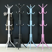 Bedroom coat rack floor-to-ceiling vertical hanger European simple Hall clothes rack creative iron hanger bag rack