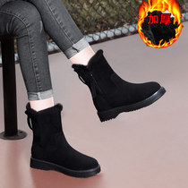 Mid-tube snow boots womens 2022 new winter sports womens shoes cotton shoes womens fleece thickened warm soft-soled womens boots