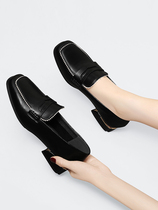 Loafers womens leather 2022 new French style soft leather flat shoes versatile spring style slip-on British small leather shoes