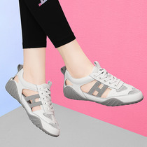 Mesh breathable white shoes womens leather sports casual hollow sandals 2022 new summer thin mesh shoes