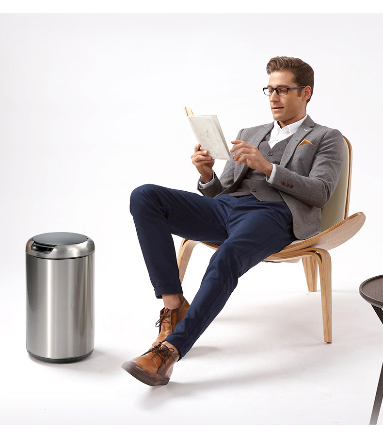 EKO智能垃圾桶感应家用客厅卧室厨房卫生间不锈钢欧式创意有带盖详情16