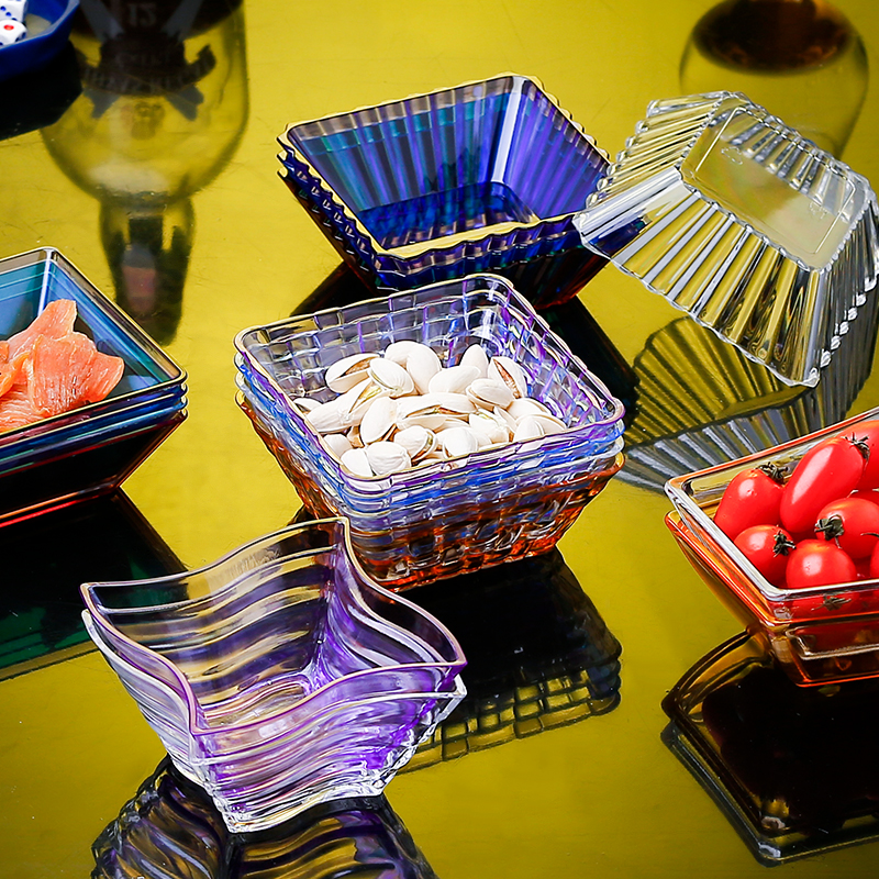 Bar Ktv Snack Dish Commercial Acrylic Plastic Square Dish Snack melon Snack Dried Fruit Tray Fruit Dish