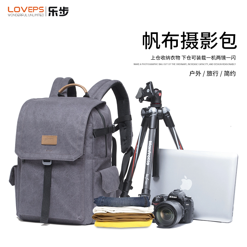 LOVEPS Canon SLR Camera Bag Backpack Lightweight Small Travel Multi-use Anti-Theft Micro Single Backpack