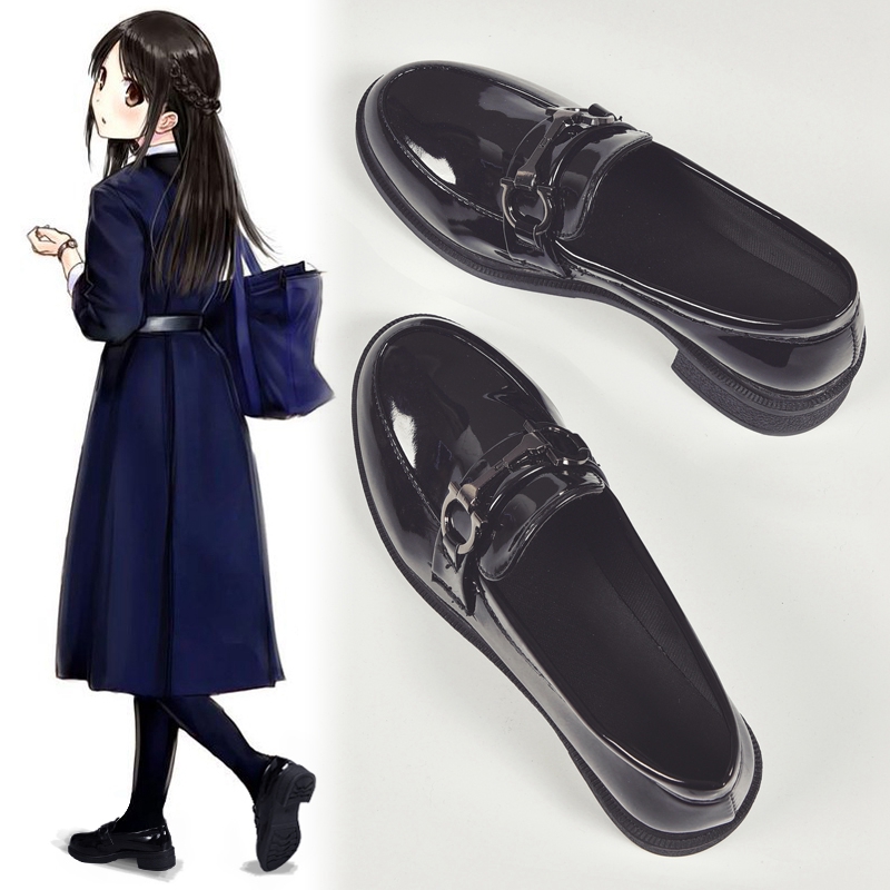 British style small leather shoes Japanese female jk2022 autumn and winter new plush uniform all-match slip-on loafers - Taobao