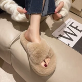 Усовершенствованные Hepburn Hypermine Wool Slipper Women Press 2024 Осень Новая INS WIND Plush Cotton Trailm