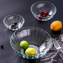 Crystal glass bowl home Nordic transparent bowl Net Red Bowl European tableware small Bowl Fruit Salad Bowl set