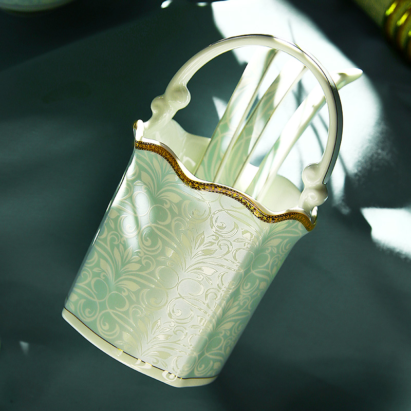 vidsel upscale American Bone Porcelain Chopstick Rack Cup Saucepan Basket High Footed Pans Straight Burning Black Burning Pan Berghal Lake