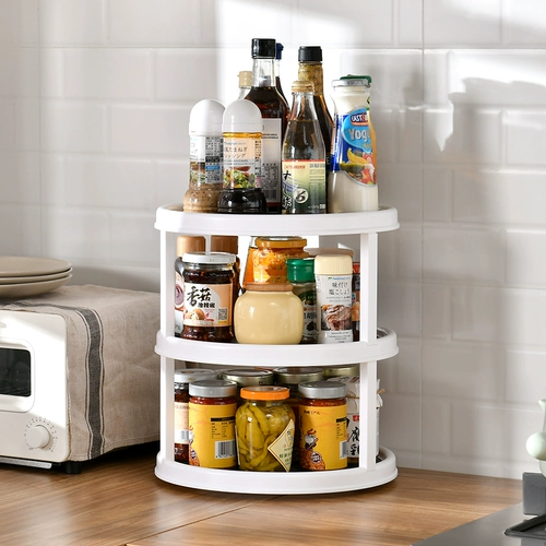 Многофункциональная вращающаяся стойка для хранения многослойная кухонная приправа стойка для хранения ванной комнаты приправы приправо
