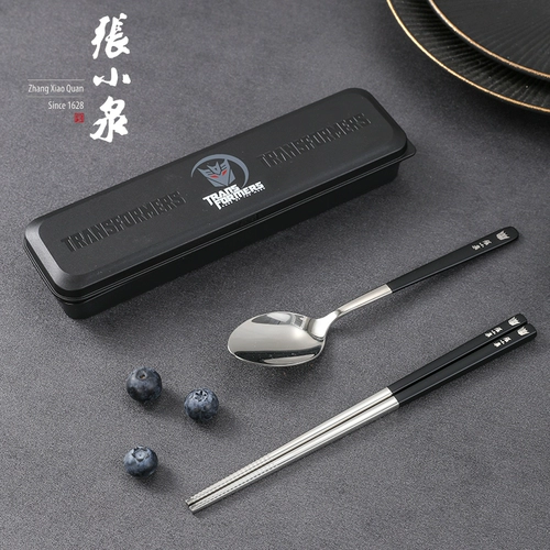 Трансформер, посуда для кормления, портативный комплект, палочки для еды из нержавеющей стали, ложка, Кинг-Конг