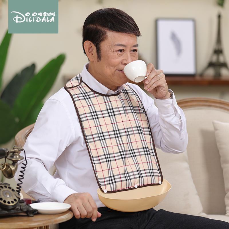 Bib for the elderly to eat Adult waterproof and leak-proof elderly saliva towel Large adult bib Adult rice pocket