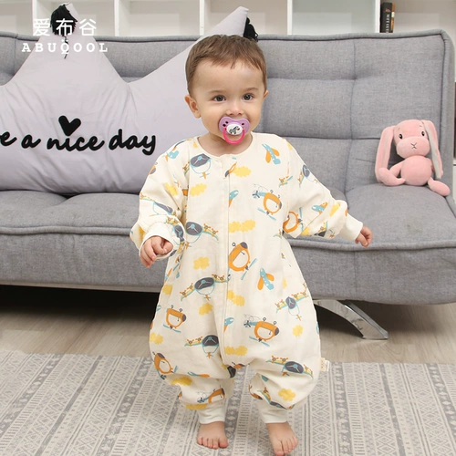 爱布谷 Детский хлопковый тонкий летний спальный мешок на четыре сезона, универсальное марлевое детское одеяло, осенний