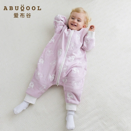 爱布谷 Детский тонкий хлопковый спальный мешок, марлевое универсальное детское одеяло на четыре сезона, осенний