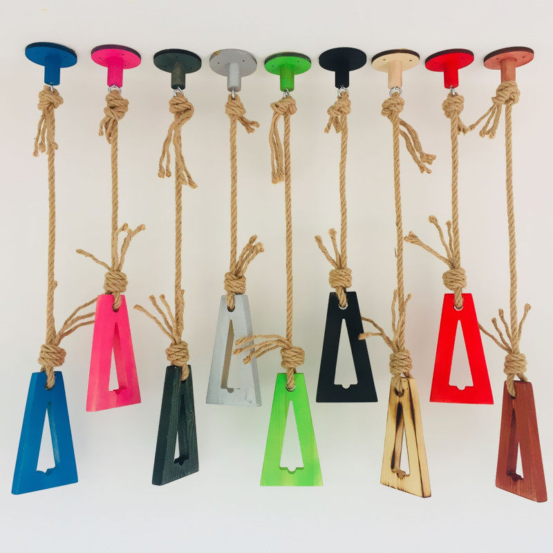 Hemp rope hanging ring hook Retro clothing store hanging ring display stand decoration on the wall Hanging hanger solid wood hanger