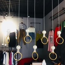 Clothing store ring pearl hanging wall clothes display rack hanger hanger hanging golden ring fashion personality