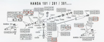 German Hansa Hansa Topline series (181 281 381) airbrush spare parts ②