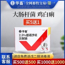 Huaju Veterinary Enrofloxacin injection Pig medicine Dog cat Rabbit Cattle medicine Sheep medicine Diarrhea to stop dysentery piglets yellow and white dysentery