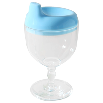 Childrens high foot cup of duckbilled drinking cup Home anti-fall baby Drinking water milk cup straight Drink glass of wine glass bottle