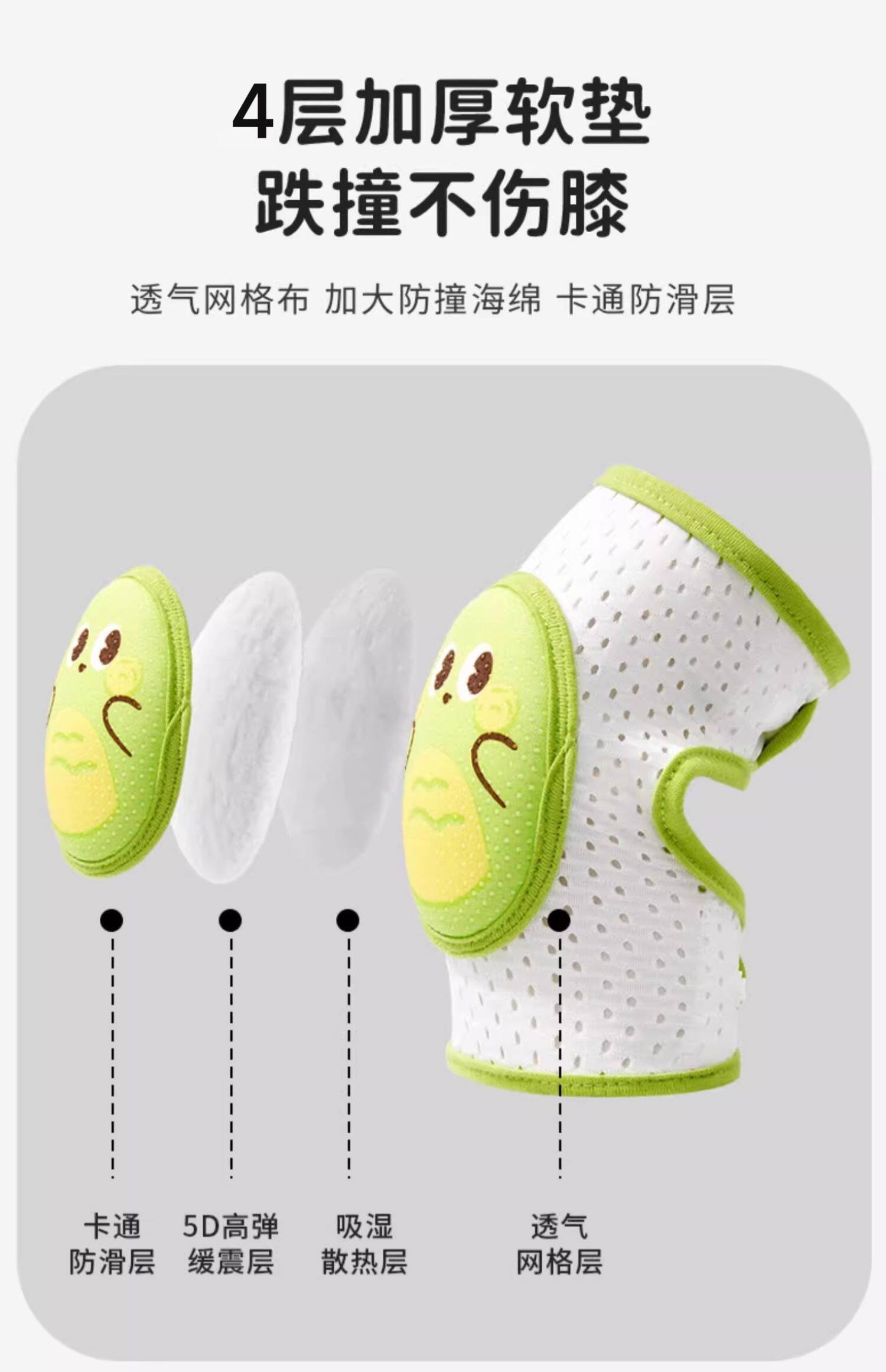 婴儿护膝爬行宝宝膝盖护具儿童小孩爬爬防摔婴幼儿护肘夏薄款透气 — 3
