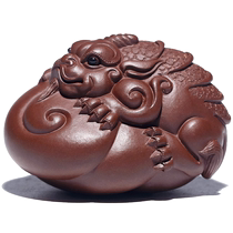 Yixing purple sand tea pet Chen Hongjuns fully handmade Xiangyun Pixiu tea playing golden toad tea tray tea table ornaments tea set can be raised