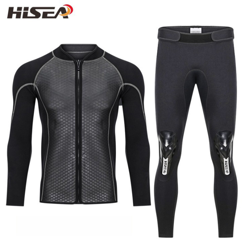 Diving suit men's two style 2 5mm long sleeves blouses long pants winter warm and cold-proof snorkeling surf swimsuit suit