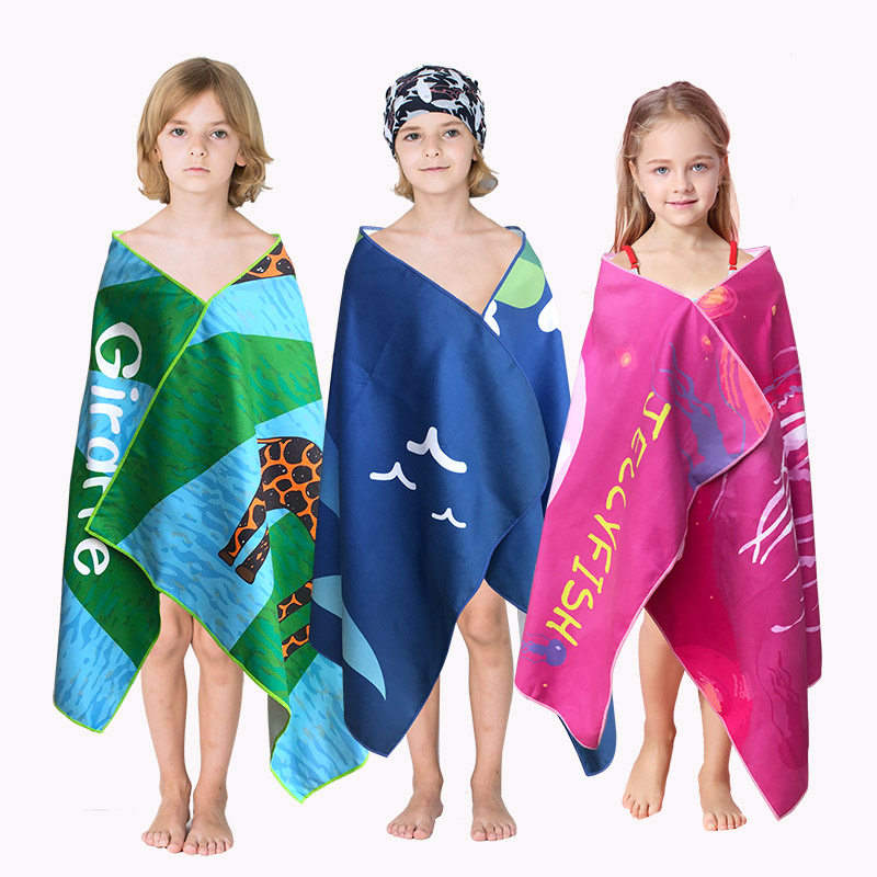 New Children Bath Towels Speed Dry Water Suction Cartoon Beach Seaside Male Girl Swimming Spa Towel Handy Big Bath Towels
