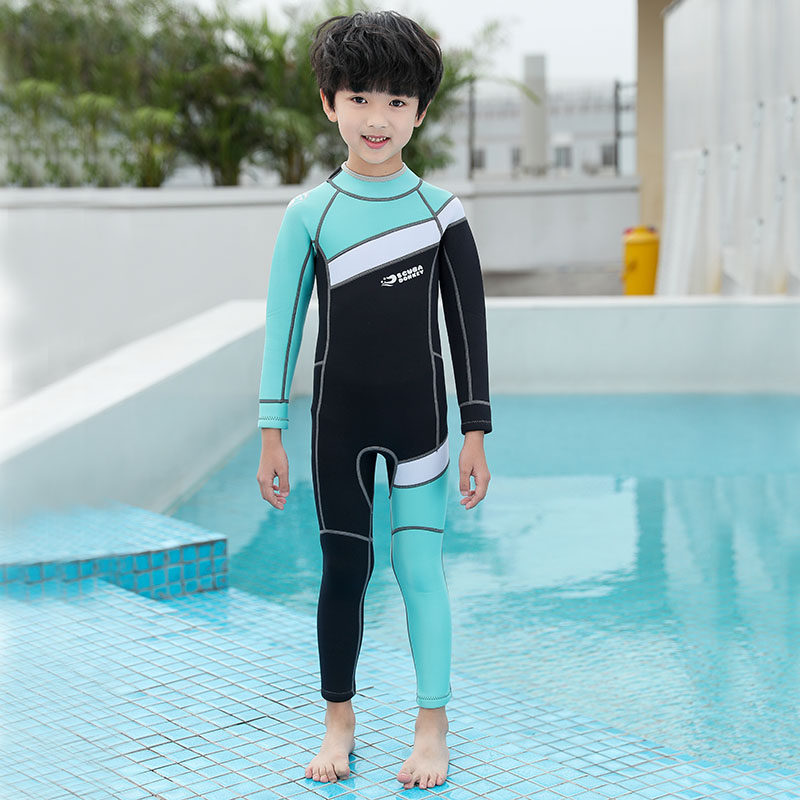 Children's warm bathing suit male and female child 2 5MM Anti-cold insulated swimsuit professional training CUHK Thickened Diving Suit-Taobao