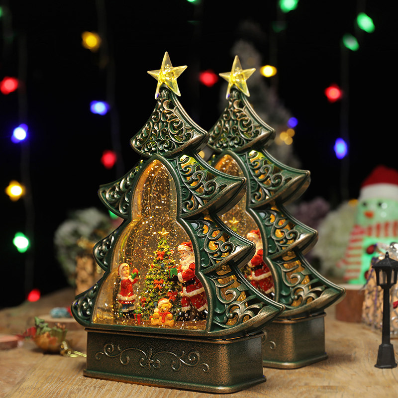 Christmas Tree Music Box Snowflake Water Crystal Ball Eight-soundbox Children Girl Girl Little Girl Birthday Christmas Presents Swing-Taobao