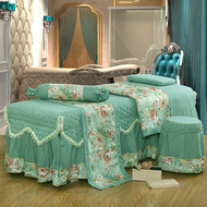 Zhengbo vẻ đẹp giường bìa thân thiện với da cotton màu rắn massage cơ thể bốn mảnh vẻ đẹp salon trải giường bốn bộ giường bộ