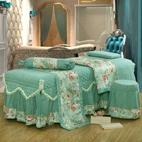 Zhengbo vẻ đẹp giường bìa thân thiện với da cotton màu rắn massage cơ thể bốn mảnh vẻ đẹp salon trải giường bốn bộ giường bộ mua khăn trải giường spa