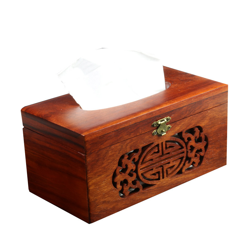 Mahogany tissue box sanitary carton simple creative living room solid wood extraction sanitary carton dining room napkin carton home Chinese style