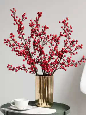 Southern Cross Star Chinese New Year flower arrangement Holly red fruit fortune fruit simulation flower living room table flower decorative plastic dry flower