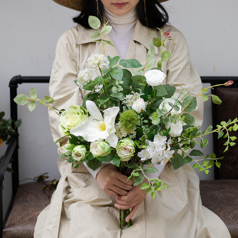 South Cross Star Nordic emulated florist bouquet of flowers and windy dining room fake flower table flower pendulum with dried flower furnishing