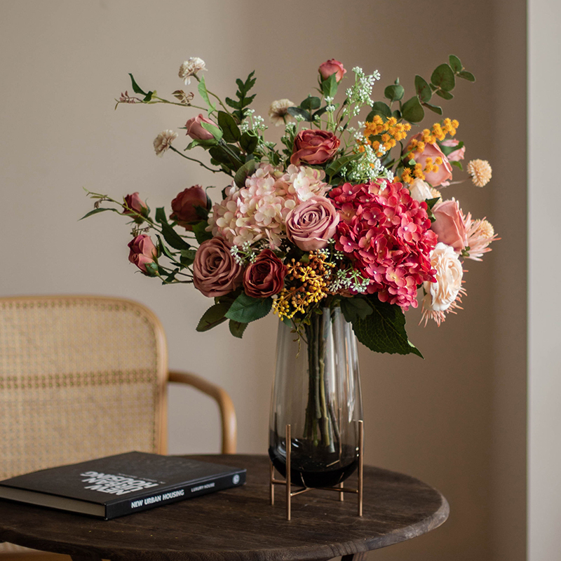 Southern Cross American-Style High-End Artificial Flower Bouquet for Living Room, Fake Dried Flowers for Table Decoration, Realistic Artificial Flower Ornaments