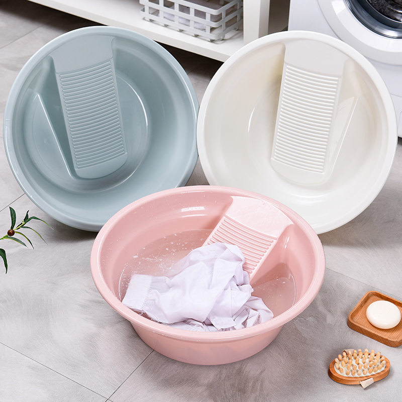 Wash basin with washboard washboard basin plastic large thick wash basin adult baby home dormitory