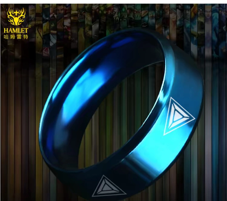 Phụ kiện trò chơi LOL Liên minh huyền thoại Nguồn Planner Ring Men Titanium Steel Phụ kiện Nhẫn có dây chuyền nhẫn lông voi nam