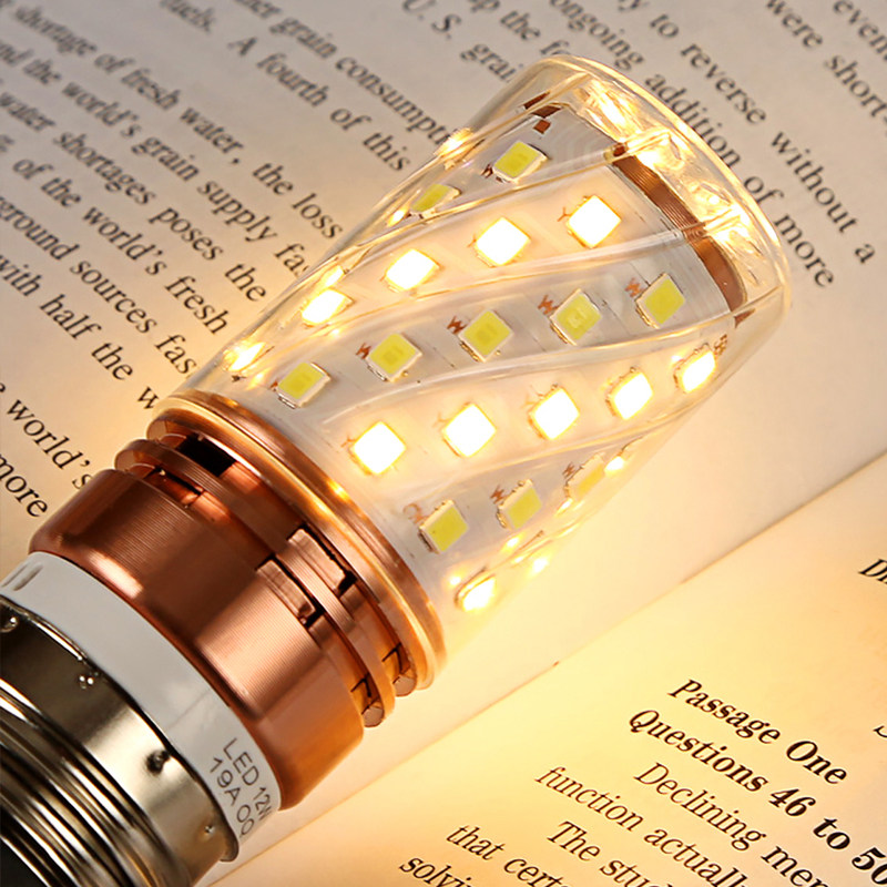 LED light bulb energy saving lamp E14 small screw mouth E27 corn lamp home lighting super bright bright light white light triple color changing light