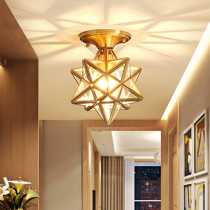 Full Copper Aisle Hallway American Stars Light Extravagant TOP LIGHT MODERN MINIMALIST ENTRANCE BALCONY LAMP NET RED XUAN GUAN LAMPS