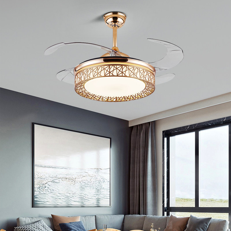 ceiling fan lamp ceiling fan lamp invisible home dining room bedroom integrated mute with light lavish living room led electric fan pendant lamp