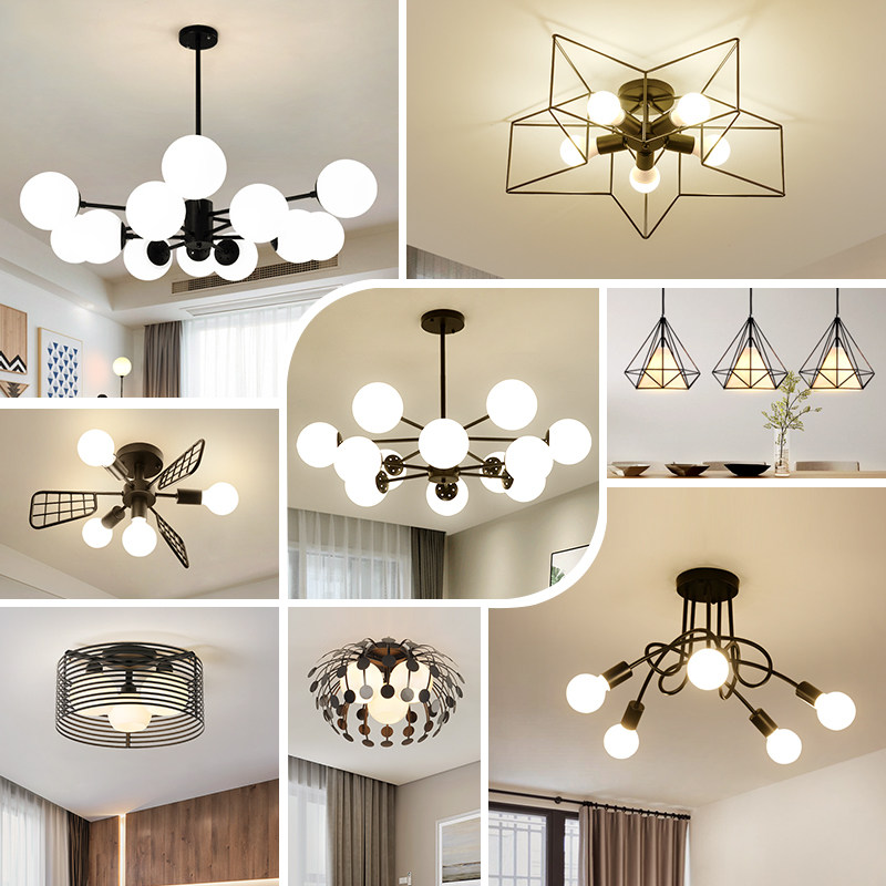 Nordic Style Full House Lamps Package Combo Living Room Light Three-room Two Hall Minimalist Modern Bedroom Dining Room suite