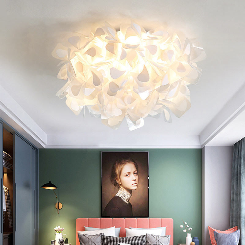 Bedroom Ceiling Lamp Minimalist Modern Living Room Light Creative Florid Lamp Mesh Red Room Atmosphere Cozy Romantic Lamps