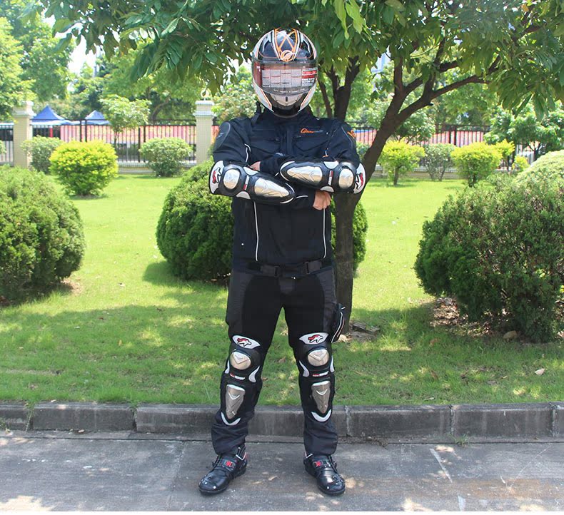 Xe máy PRO-BIKER cưỡi thiết bị bảo vệ đầy đủ bộ bốn bộ đệm đầu gối hiệp sĩ off-road thiết bị chống vỡ đàn ông mùa xuân và mùa hè - Xe máy Rider thiết bị phụ kiện bảo vệ đầu gối