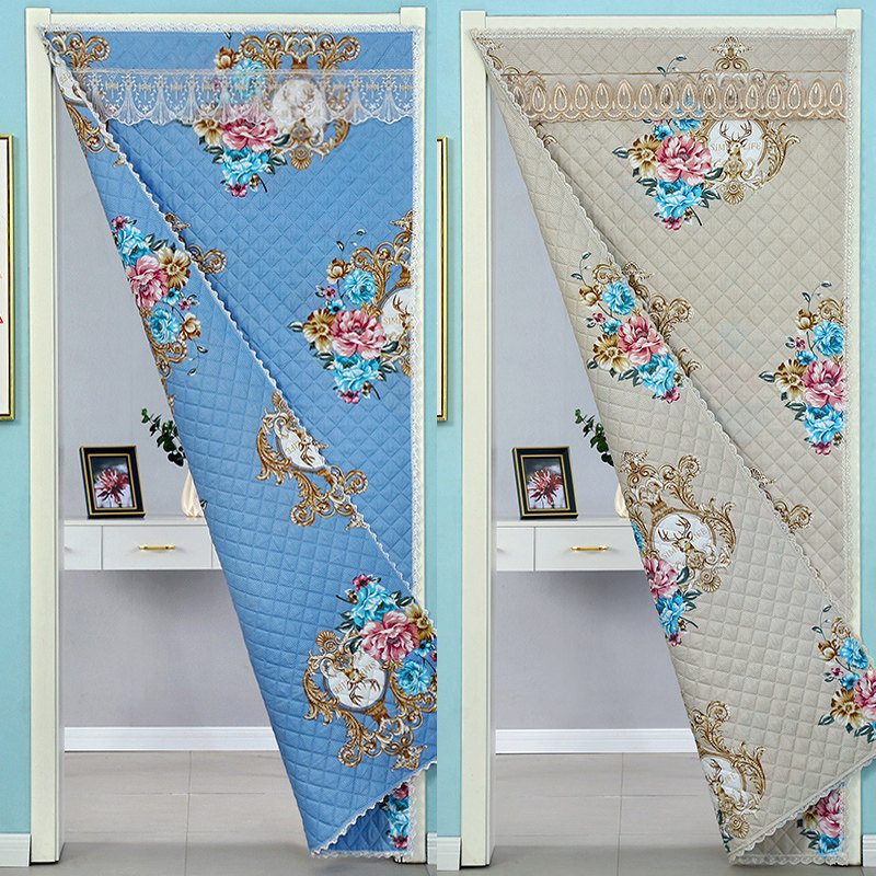 Bedroom cotton door curtain thickened household cold-proof wind-proof partition window autumn and winter wind-proof insulation hanging curtain winter warm curtain