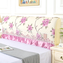 Bedside cover Bedside cover cover 1 5 meters 1 8 meters Bedside backrest protective cover soft bag wooden leather bedside dust cover elastic