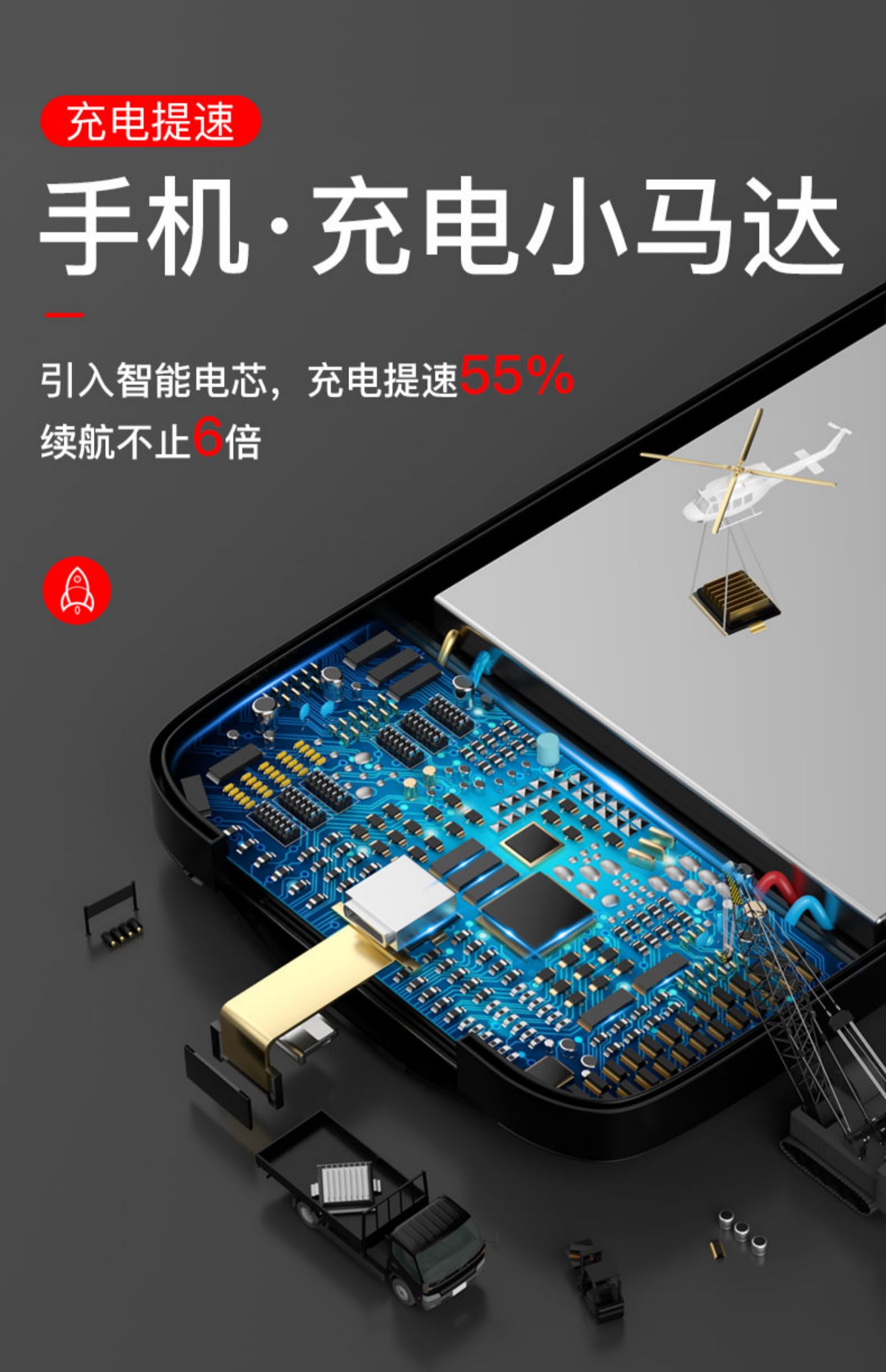 Táo clip 6 x kẹp chuyên dụng sạc Po iPhone6s Slim 7Plus xung điện áp dụng cho một vỏ điện thoại di động 8p công suất lớn không dây pin điện thoại di động chính hãng xs từ mai - Ngân hàng điện thoại di động sạc dự phòng xiaomi 10000mah