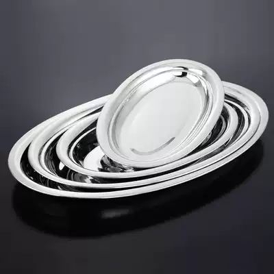 304 stainless steel fish plate thick plate disc plate creative home new Oval steamed fish plate small plate