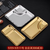 Korean tableware 304 stainless steel dumpling plate fries plate with vinegar plate commercial bar ktv snack plate dish
