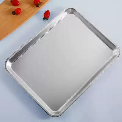 Japanese stainless steel plate rectangular tray kitchen square plate household Deep Dish Hotel commercial oven flat bottom shallow plate