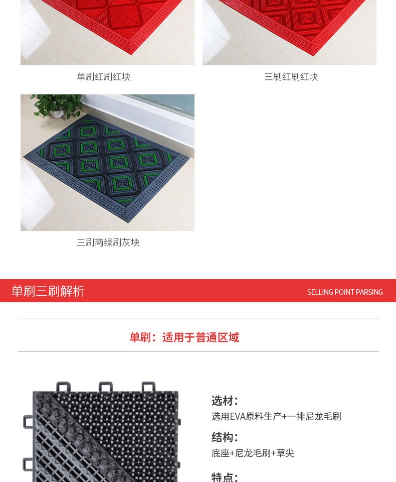 Ngoài trời chiếu ba bụi scraper mat ngoài cửa lối vào trung tâm đến khách sạn sảnh trượt thảm - Thảm sàn tham chui chan