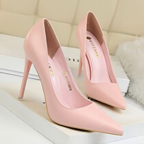 10cm thin heel pointed single shoes White net Red Yellow work high heels 2020 Net red summer and autumn new candy color