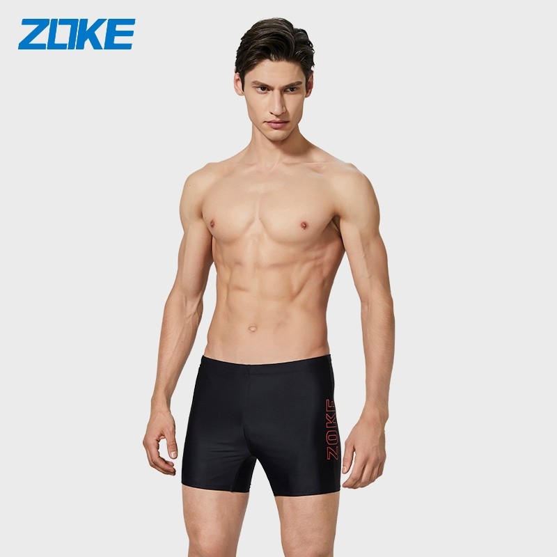 Zhou Ke swimming trunks men's flat angle anti-embarrassment sports training large size quick-drying swimming trunks adult swimsuit swimming equipment